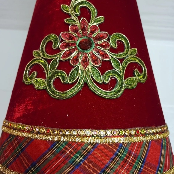 Pair 2019 Katherines Collection 24" Jeweled Cone Tree Christmas Wishes Holiday - Picture 5 of 11